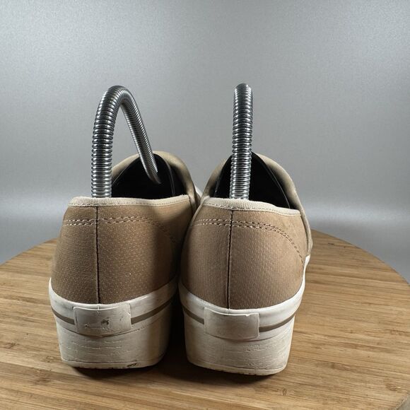 S Dansko Vegan Volley Clogs Womens 37 6.5-7 Tan Canvas Slip On Shoes - Picture 4 of 8